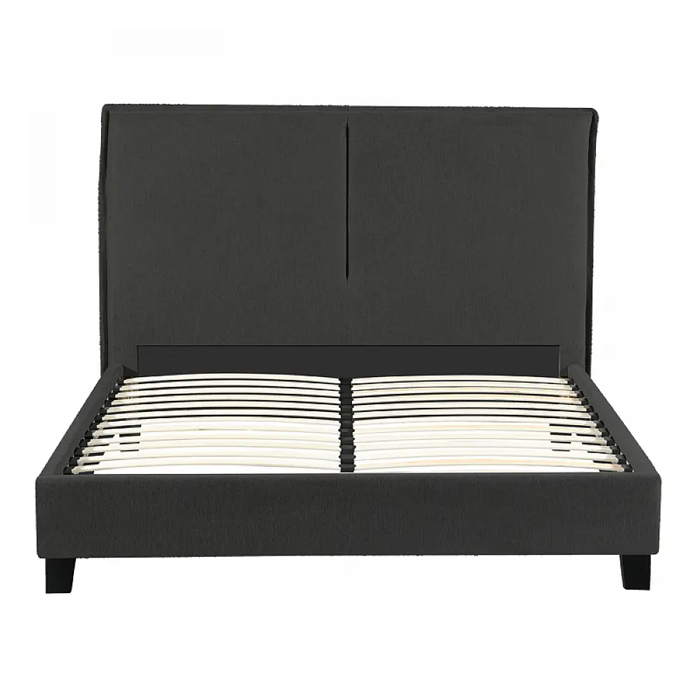 Κρεβάτι διπλό Majus pakoworld ύφασμα ανθρακί 160x200εκ