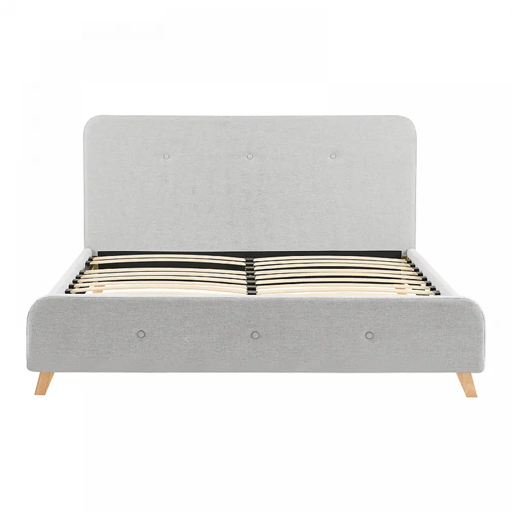 Κρεβάτι διπλό Restel pakoworld ύφασμα γκρι 160x200εκ