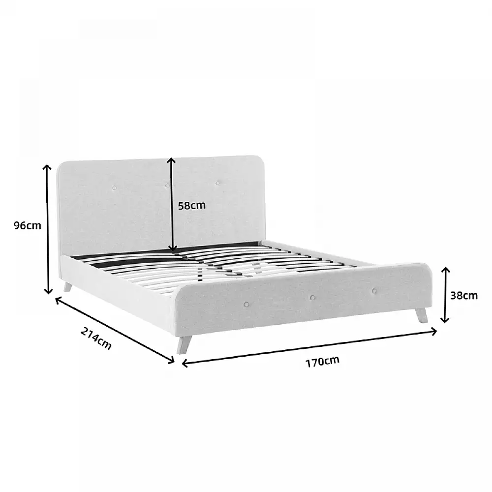 Κρεβάτι διπλό Restel pakoworld ύφασμα γκρι 160x200εκ
