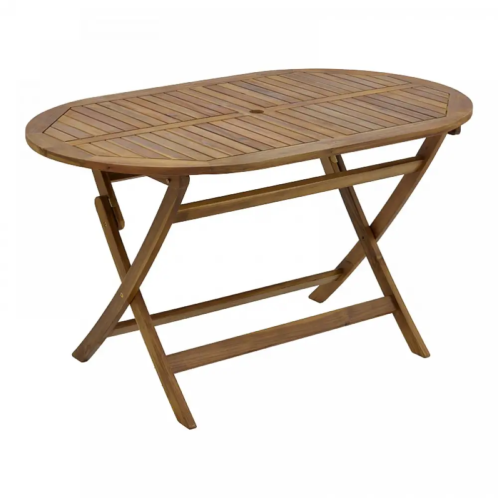 Τραπέζι Falov pakoworld πτυσσόμενο φυσικό μασίφ ξύλο ακακίας 130x80x72εκ