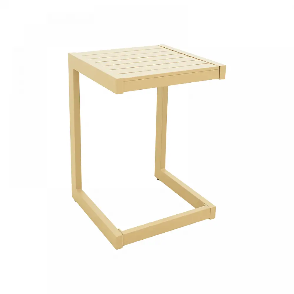 Τραπεζι Aether pakoworld αλουμίνιο σε cappuccino απόχρωση 37.5x36.5x53εκ