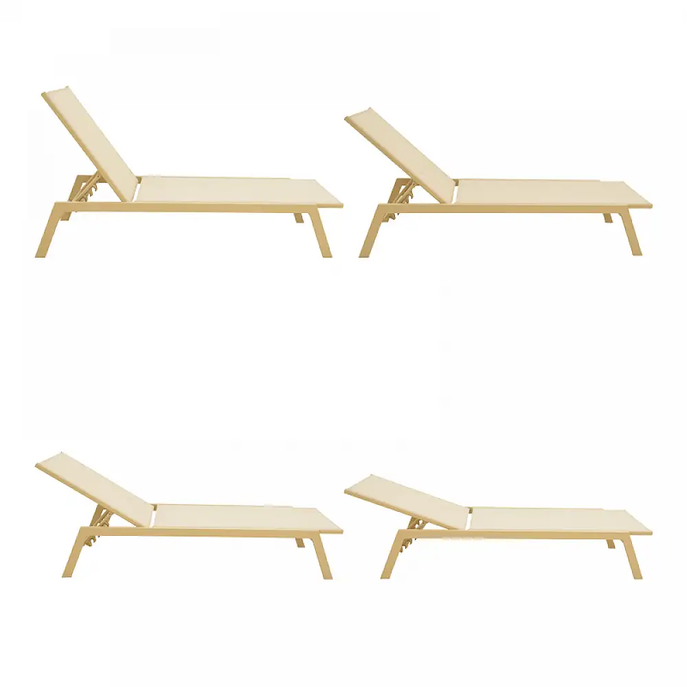 Ξαπλώστρα Boka pakoworld αλουμίνιο cappuccino- textilene σε σαμπανί 60x192x31εκ