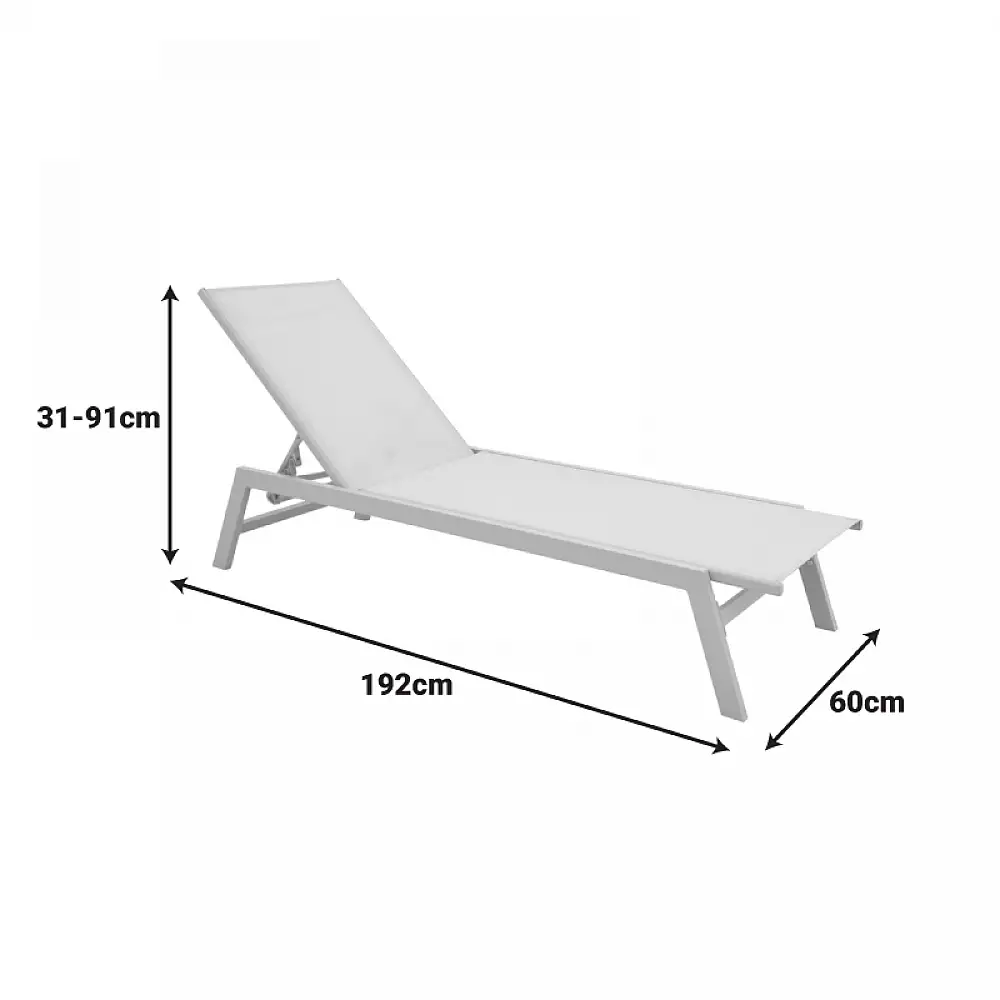 Ξαπλώστρα Boka pakoworld αλουμίνιο cappuccino- textilene σε σαμπανί 60x192x31εκ