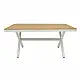 Τραπέζι Thorio pakoworld plywood σε φυσική -αλουμινίο σε λευκή απόχρωση 160x90x75εκ