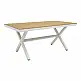 Τραπέζι Thorio pakoworld plywood σε φυσική -αλουμινίο σε λευκή απόχρωση 160x90x75εκ