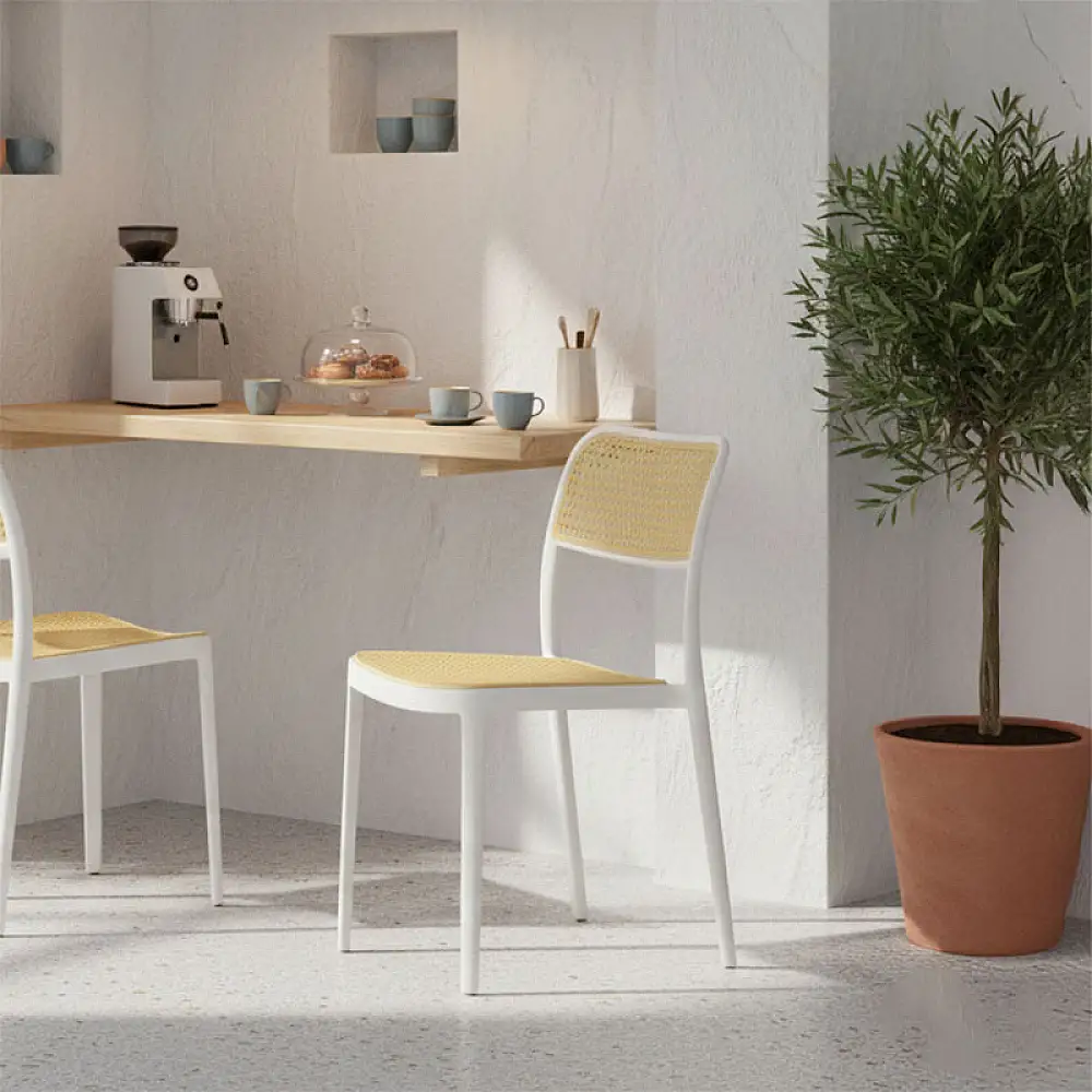 Καρέκλα Westley pakoworld pp φυσικό-λευκό 55x47x81εκ