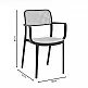Πολυθρόνα Westley pakoworld pp φυσικό-μαύρο 58x47x81εκ