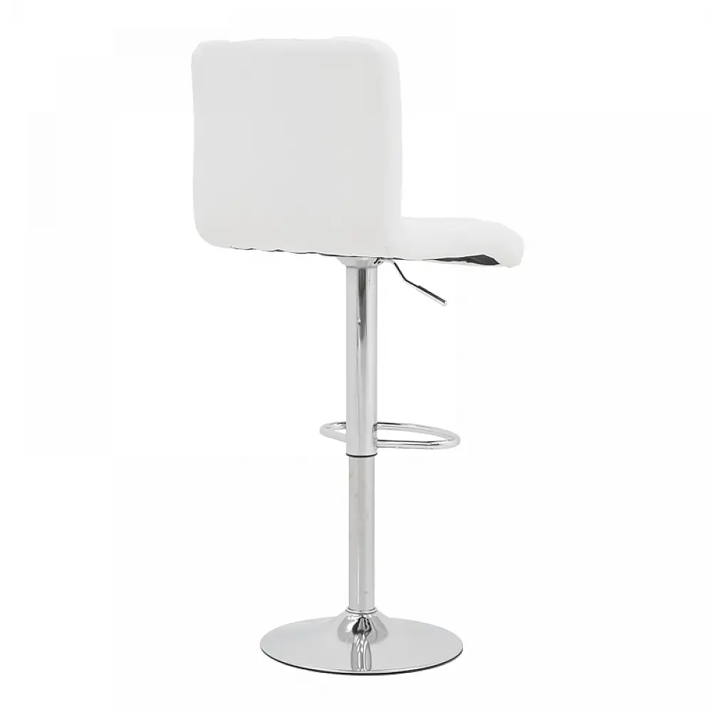 Σκαμπό μπαρ Remina pakoworld πτυσσόμενο λευκό pu-βάση χρωμίου 44x44x112εκ | 2 τμχ