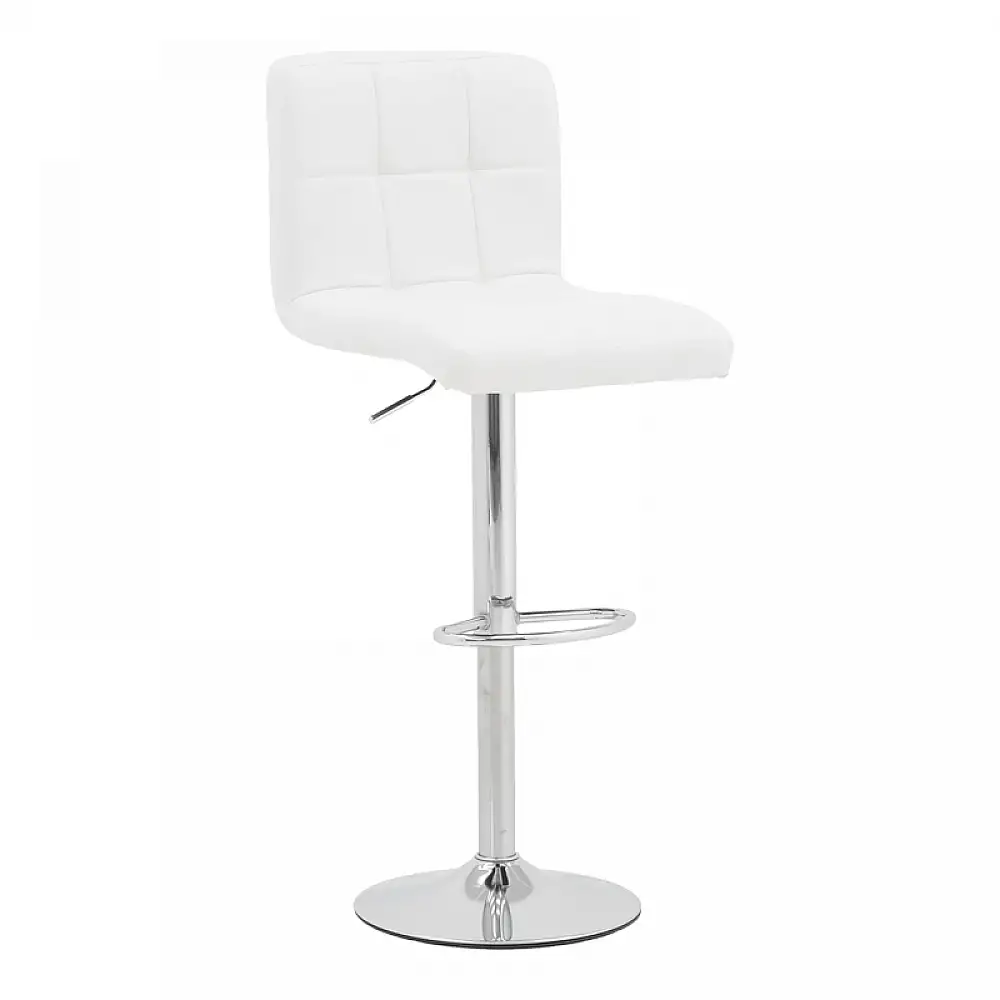 Σκαμπό μπαρ Remina pakoworld πτυσσόμενο λευκό pu-βάση χρωμίου 44x44x112εκ | 2 τμχ