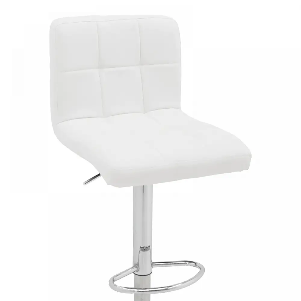 Σκαμπό μπαρ Remina pakoworld πτυσσόμενο λευκό pu-βάση χρωμίου 44x44x112εκ | 2 τμχ