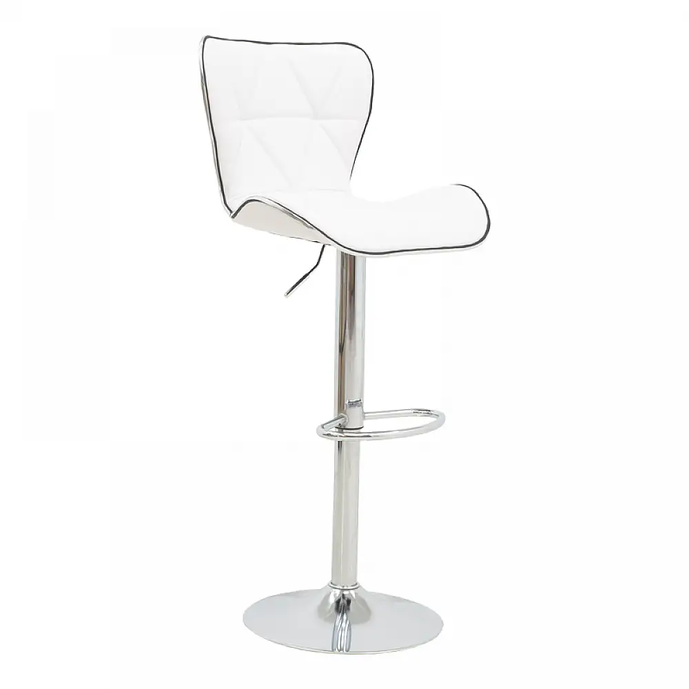 Σκαμπό μπαρ Jorine pakoworld πτυσσόμενο λευκό pu- βάση χρωμίου 53x44x114εκ | 2 τμχ