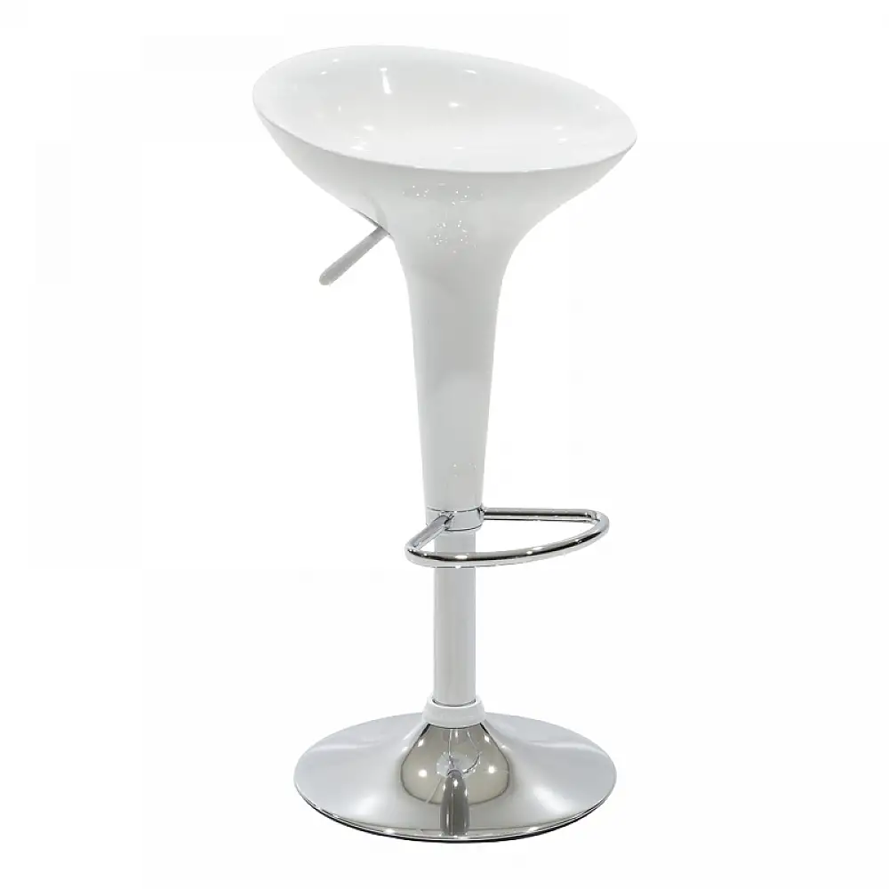 Σκαμπό μπαρ Felice pakoworld πτυσσόμενο λευκό-βάση χρωμίου 40x43x84εκ | 2 τμχ