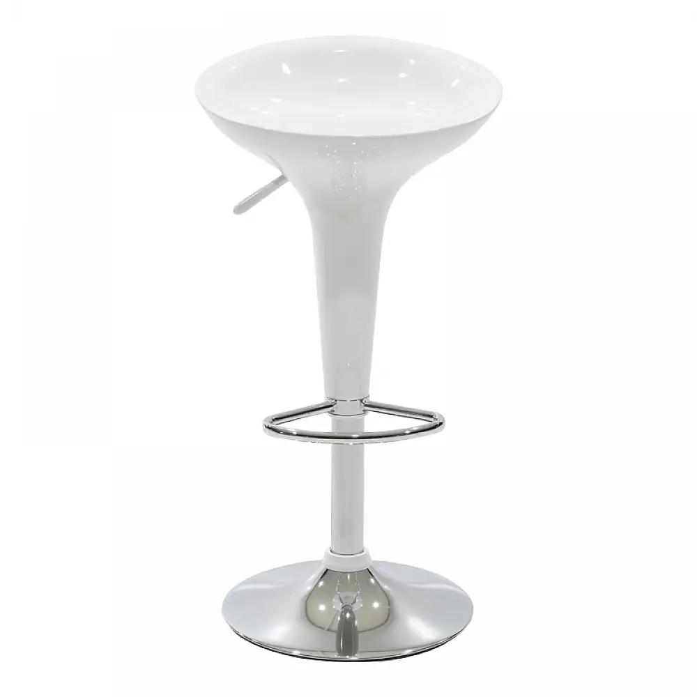 Σκαμπό μπαρ Felice pakoworld πτυσσόμενο λευκό-βάση χρωμίου 40x43x84εκ | 2 τμχ