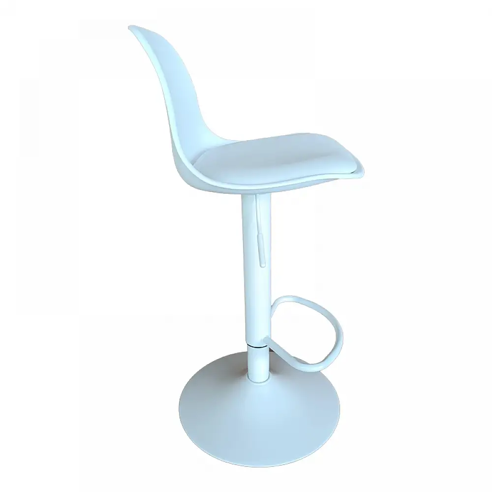 Σκαμπό μπαρ Louser pakoworld πτυσσόμενο λευκό pp με μαξιλάρι-βάση λευκό μέταλλο 44x46x114εκ | 2 τμχ