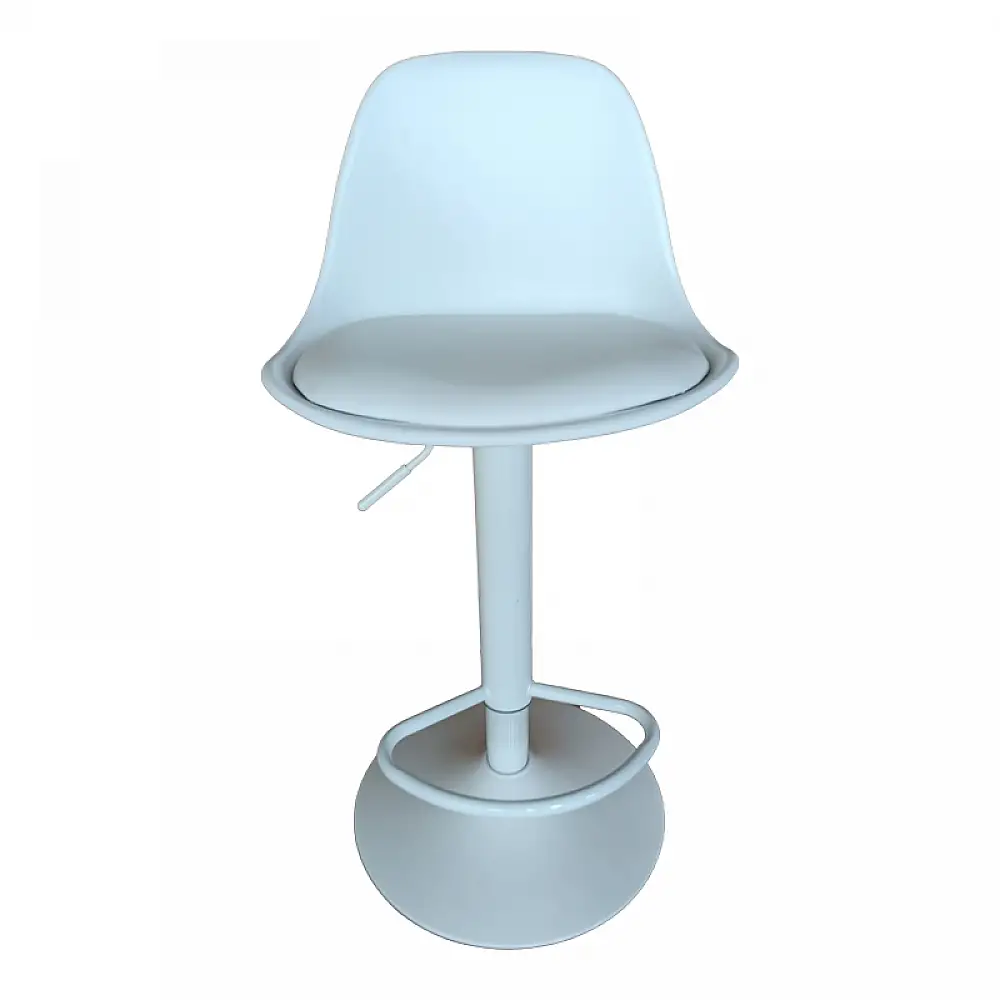 Σκαμπό μπαρ Louser pakoworld πτυσσόμενο λευκό pp με μαξιλάρι-βάση λευκό μέταλλο 44x46x114εκ | 2 τμχ