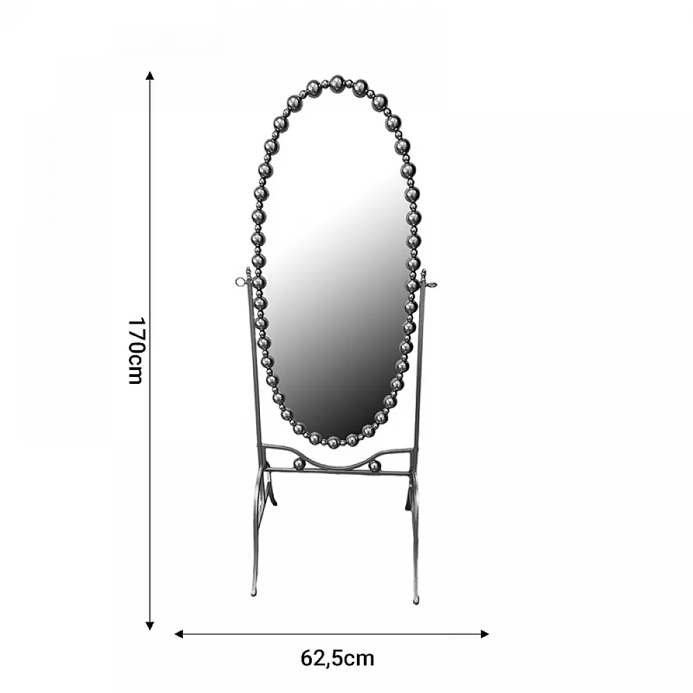 Καθρέπτης Present Inart μαύρο μέταλλο 63.5x50x171εκ
