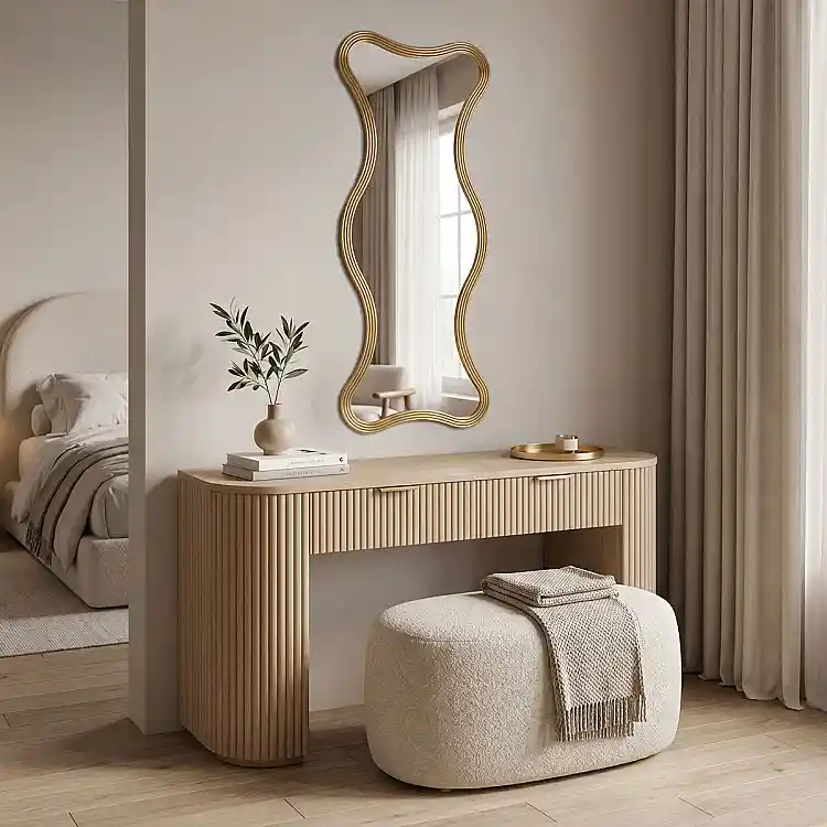 Καθρέπτης Boulen Inart μέταλλο σε χρυσή απόχρωση 51x2x126εκ