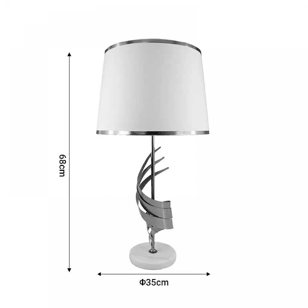 Επιτραπέζιο φωτιστικό Astral Inart Ε27 χρυσό μέταλλο-λευκό ύφασμα Φ35x68εκ