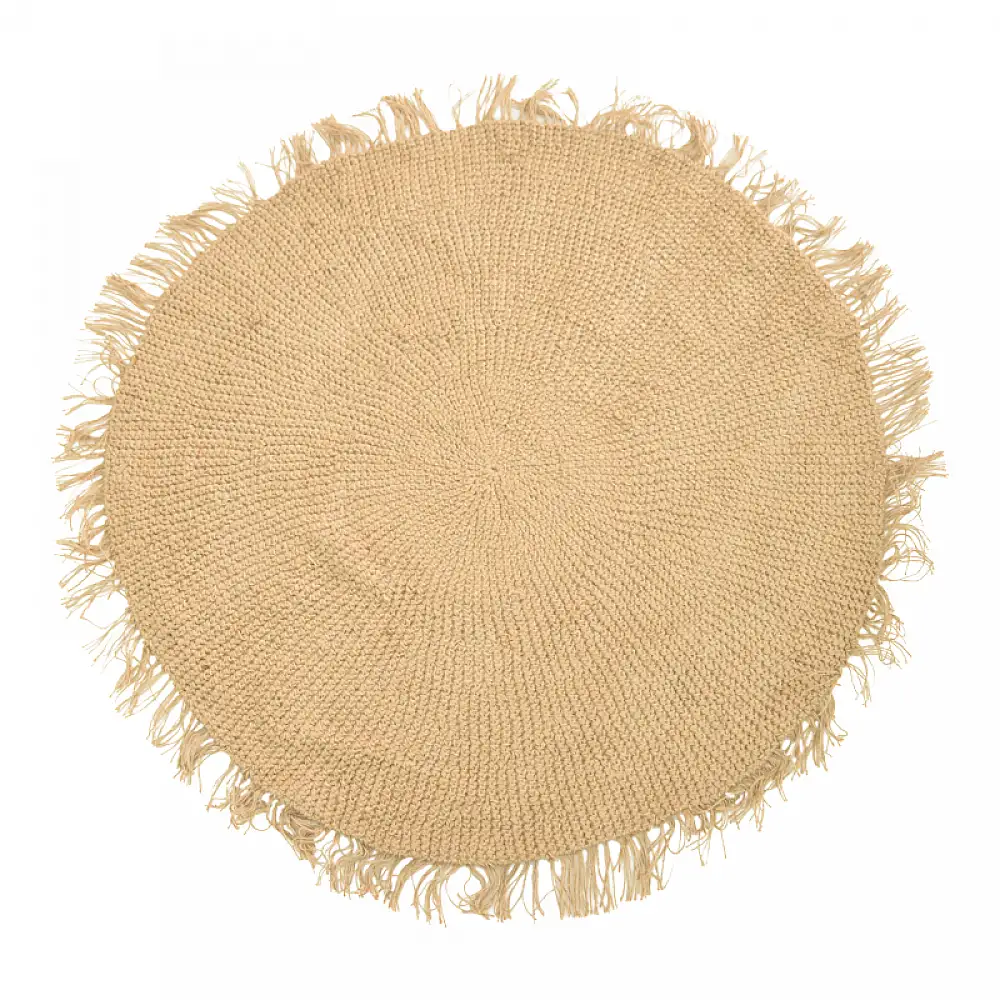 Χαλί Chata Inart γιούτα σε φυσική απόχρωση Φ120x1εκ