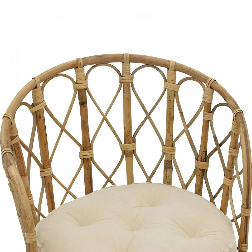 Πολυθρόνα Rostan Inart φυσικό rattan με μαξιλάρι 60x46x80εκ Πολυθρόνα Rostan Inart φυσικό rattan με μαξιλάρι 60x46x80εκ
