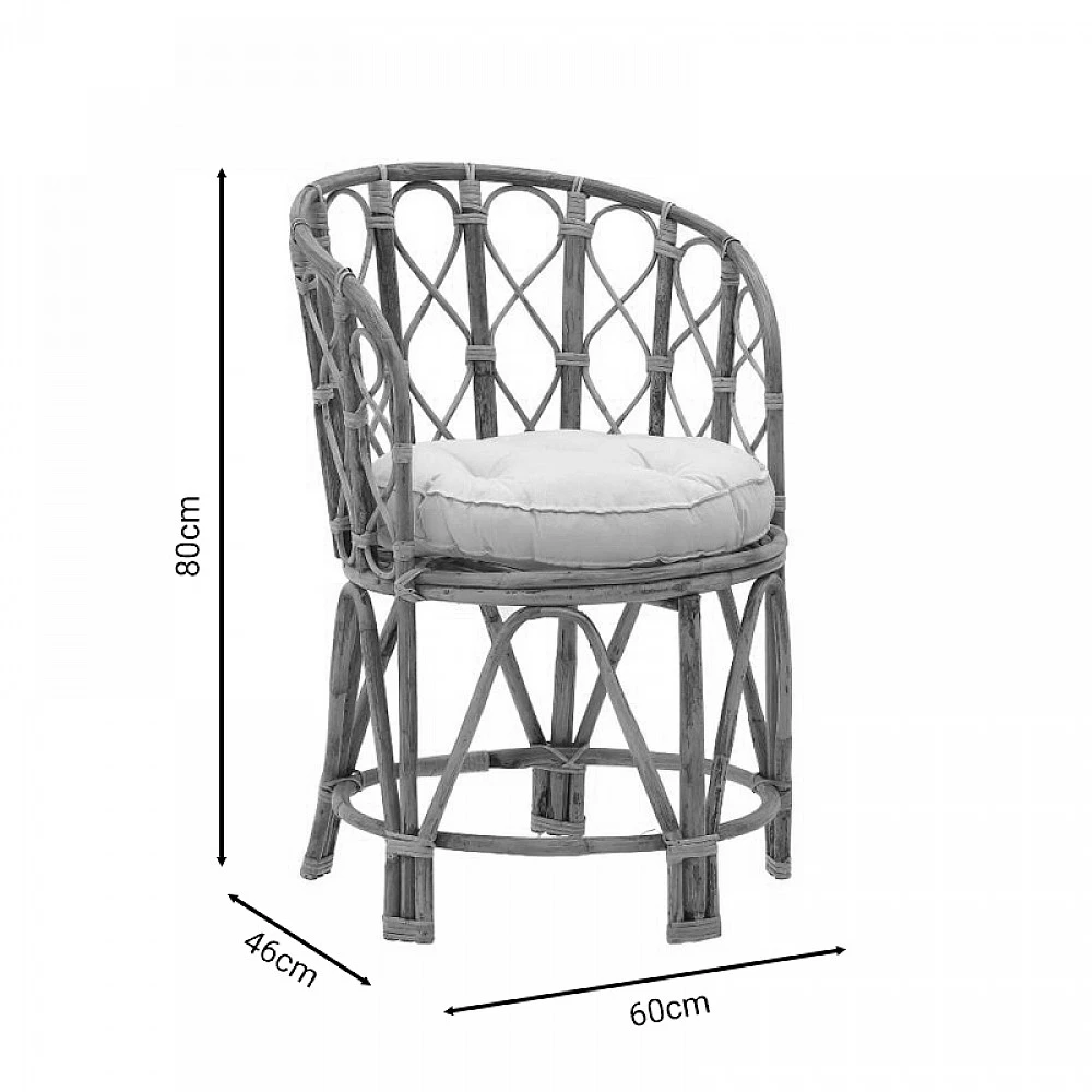 Πολυθρόνα Rostan Inart φυσικό rattan με μαξιλάρι 60x46x80εκ Πολυθρόνα Rostan Inart φυσικό rattan με μαξιλάρι 60x46x80εκ