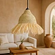 Φωτιστικό οροφής Boher Inart seagrass σε φυσική απόχρωση Φ33x76εκ