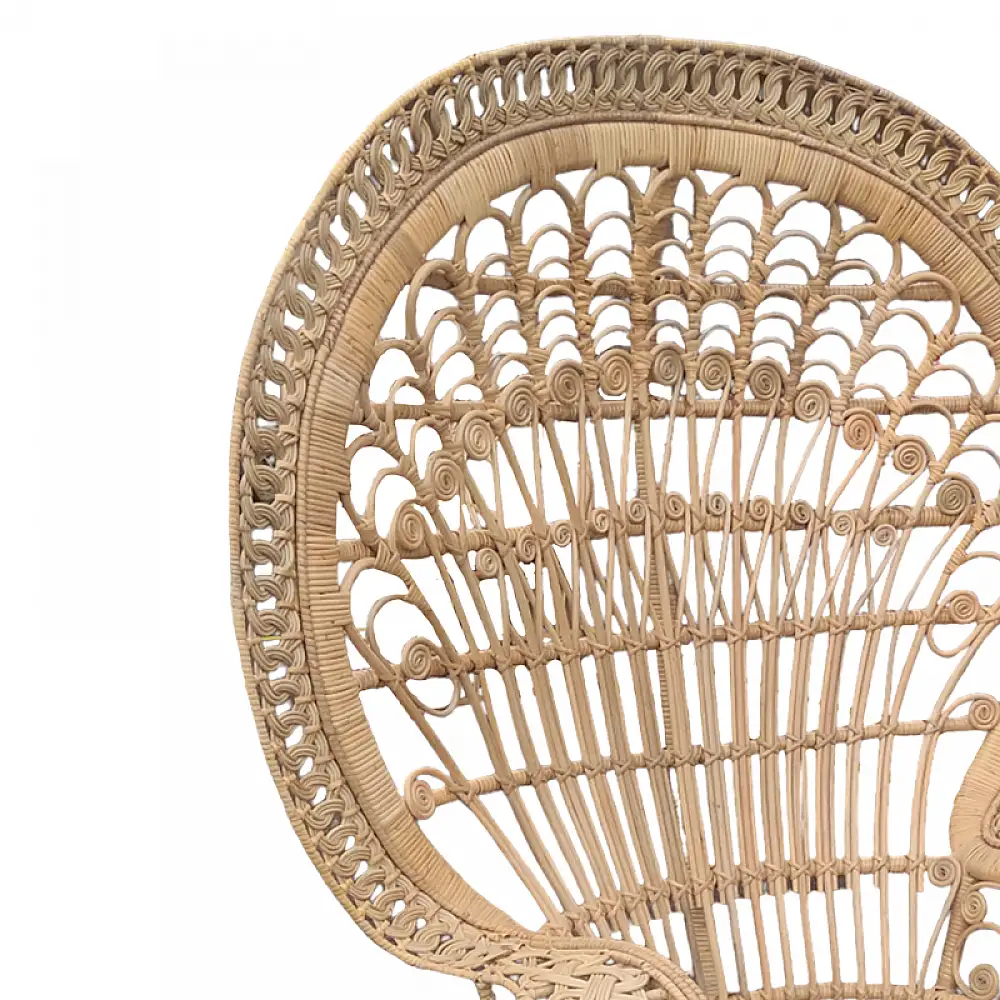 Πολυθρόνα Dorothy Inart με μπεζ μαξιλάρι-φυσικό rattan 115x53x147εκ