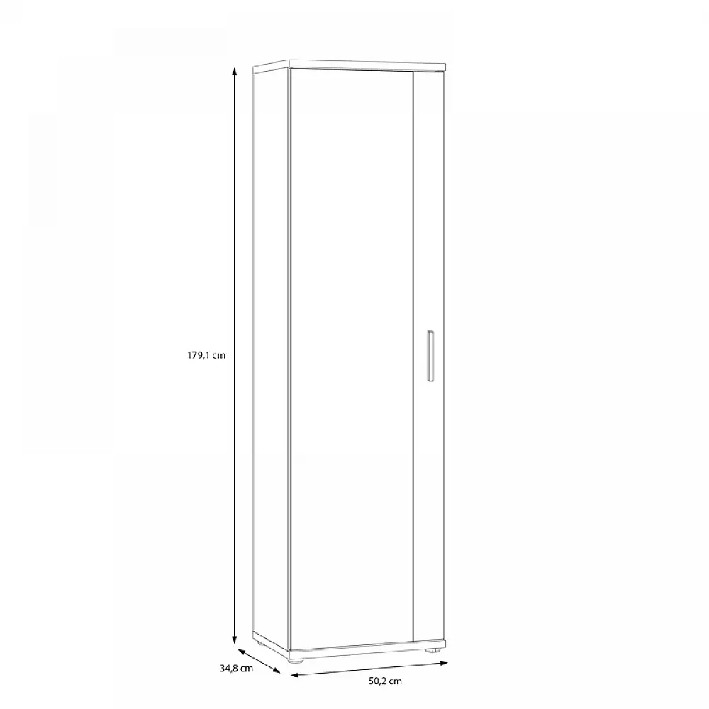 Παπουτσοθήκη-Ντουλάπα Cabino pakoworld μελαμίνη σε λευκή απόχρωση 50.2x34.8x179εκ