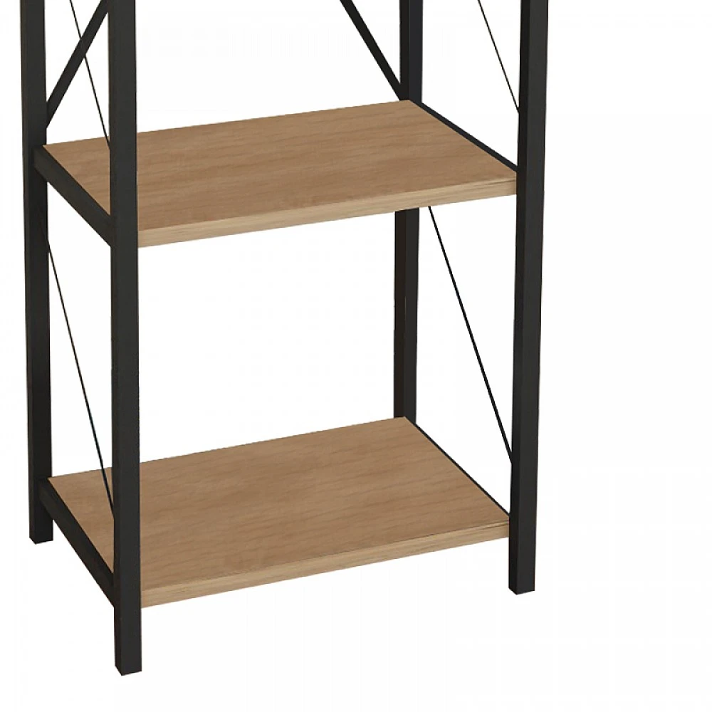 Βιβλιοθήκη Glase pakoworld oak μελαμίνης-μαύρο μέταλλο 40x30x150εκ Βιβλιοθήκη Glase pakoworld oak μελαμίνης-μαύρο μέταλλο 40x30x150εκ