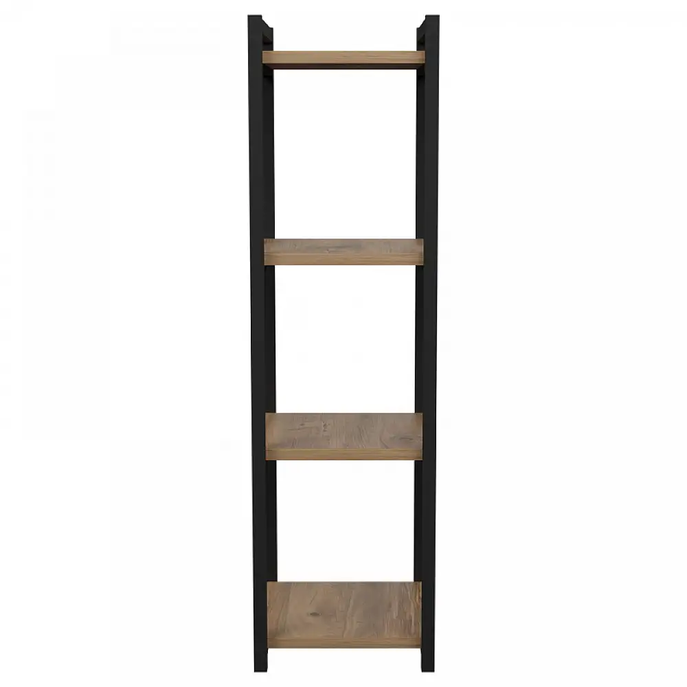 Επιδαπέδια ραφιέρα Harvey pakoworld μαύρο μέταλλο και μελαμίνη σε φυσική απόχρωση 33x28x100εκ