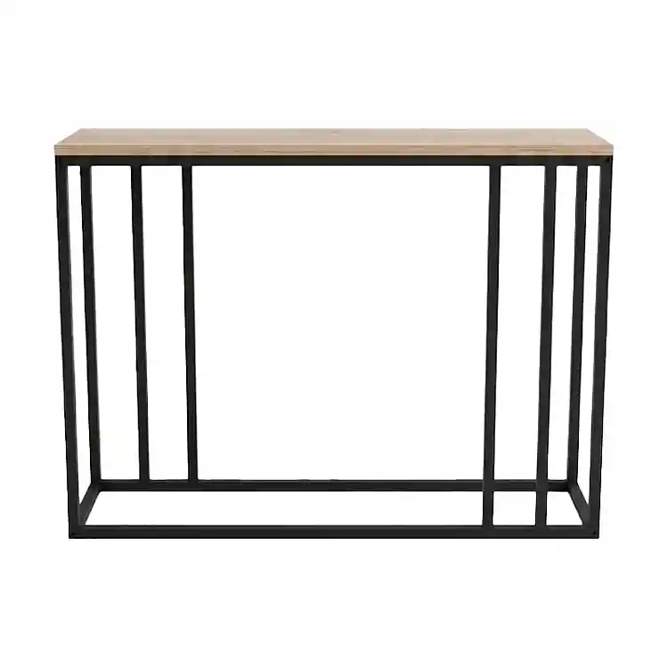 Κονσόλα Cansbia pakoworld oak με μαύρο μέταλλο 100x25x75εκ
