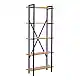 Βιβλιοθήκη Derena pakoworld oak με μαύρο μέταλλο 60x29x160εκ