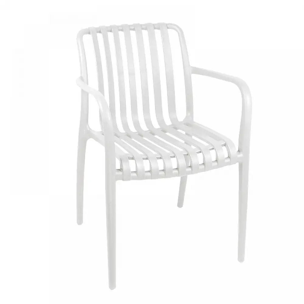 Πολυθρόνα Zoi pakoworld pp σε λευκή απόχρωση 58.5x54x80εκ