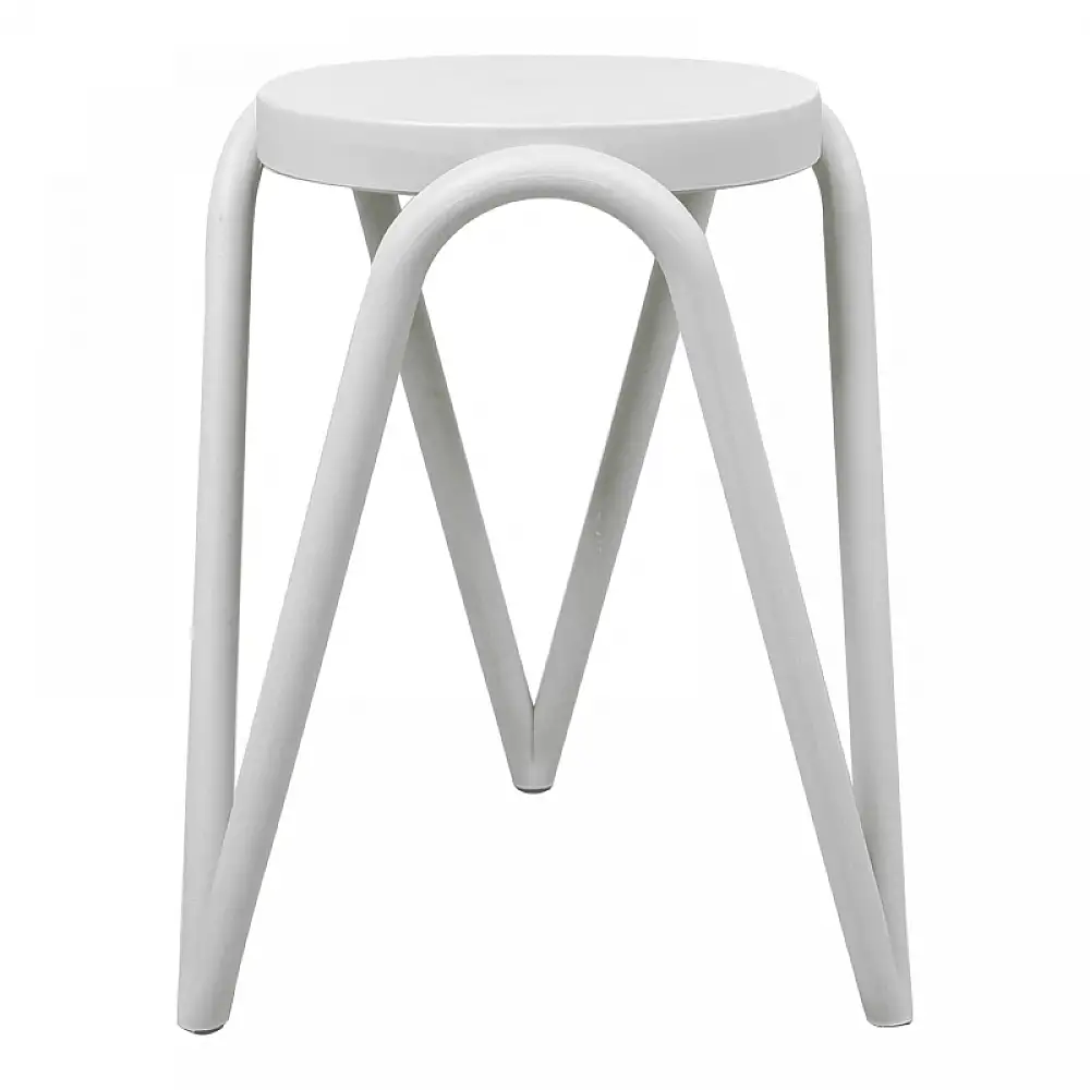 Σκαμπό Serzona pakoworld pp σε λευκή απόχρωση Φ27x45.5εκ