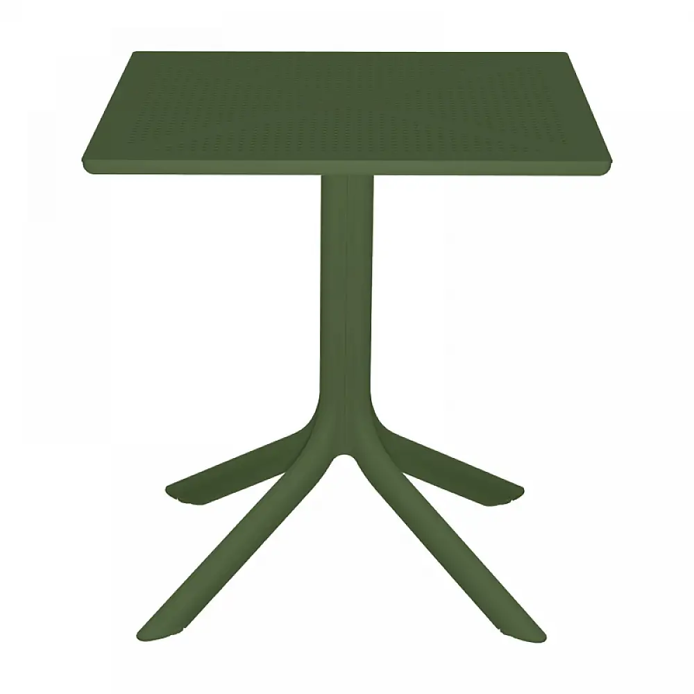 Τραπέζι Groovy pakoworld pp διατρητο σκούρο πράσινο 60x60x76εκ