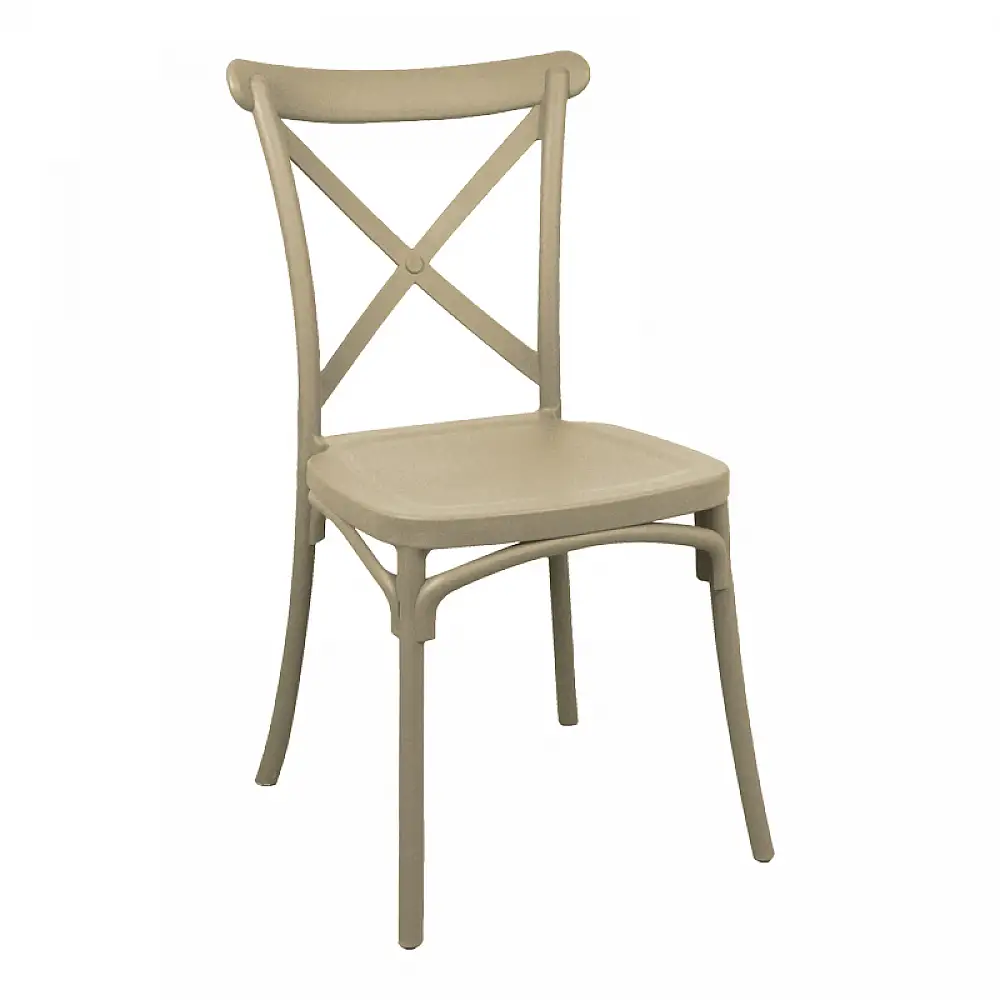 Καρέκλα Crossie pakoworld στοιβαζόμενη pp cappuccino 43x53x88εκ