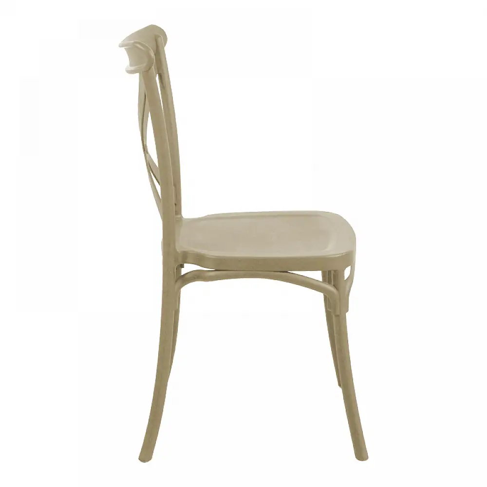 Καρέκλα Crossie pakoworld στοιβαζόμενη pp cappuccino 43x53x88εκ