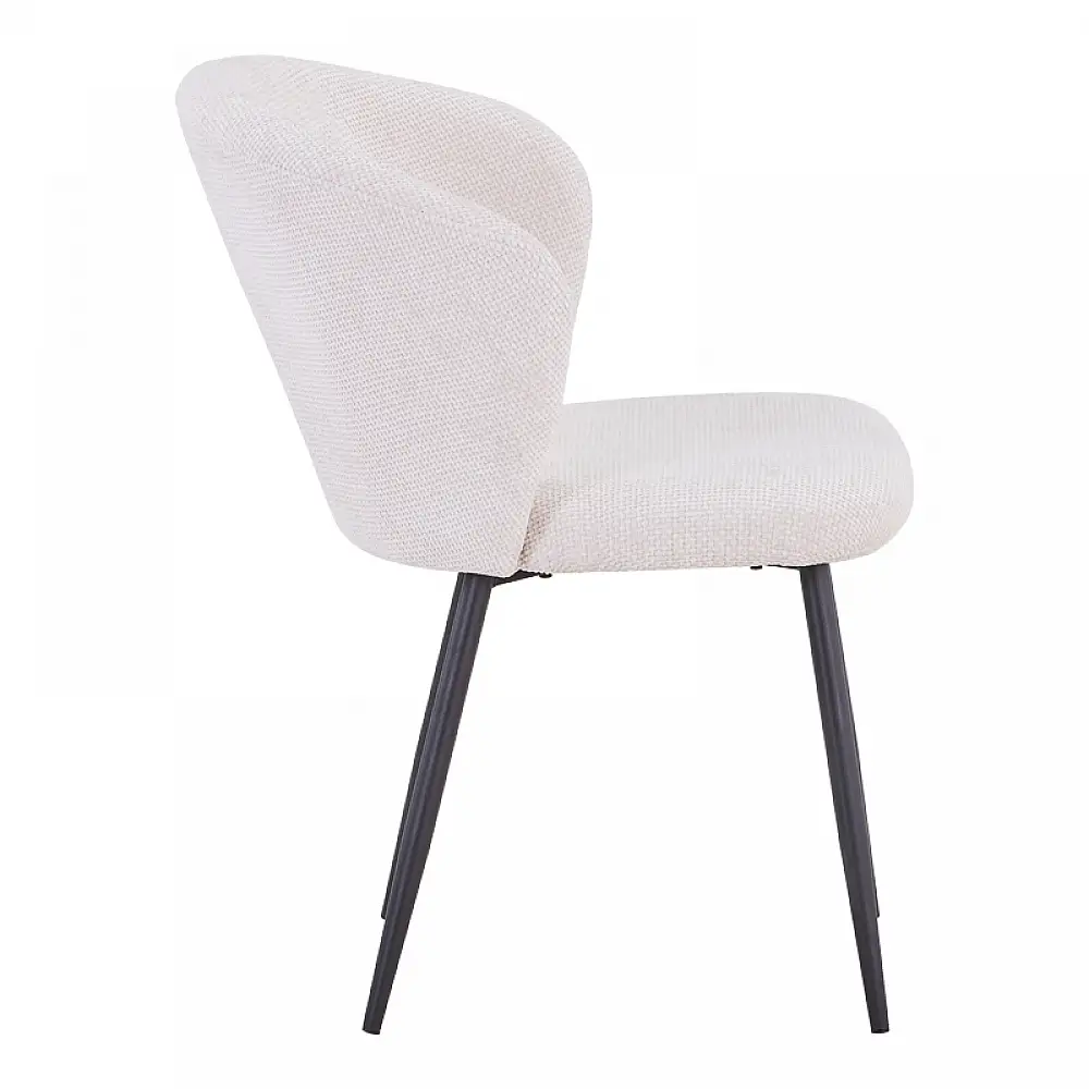 Τραπεζαρία Karg-Stoyen pakoworld 5τεμ λευκό ύφασμα - λευκό-μπεζ μαρμάρου Φ120x75εκ