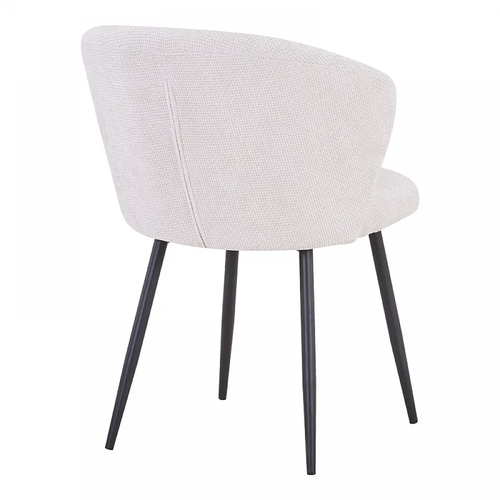 Τραπεζαρία Karg-Makrey pakoworld 5τεμ λευκό ύφασμα - λευκό μαρμάρου 160x90x75εκ