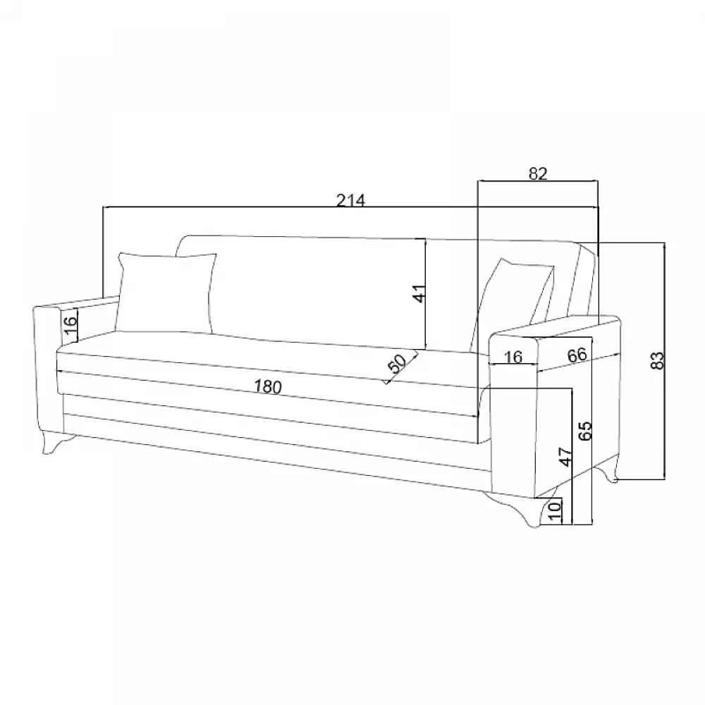 Καναπές-κρεβάτι με αποθηκευτικό χώρο διθέσιος Vox pakoworld κρεμ ύφασμα 154x82x83εκ