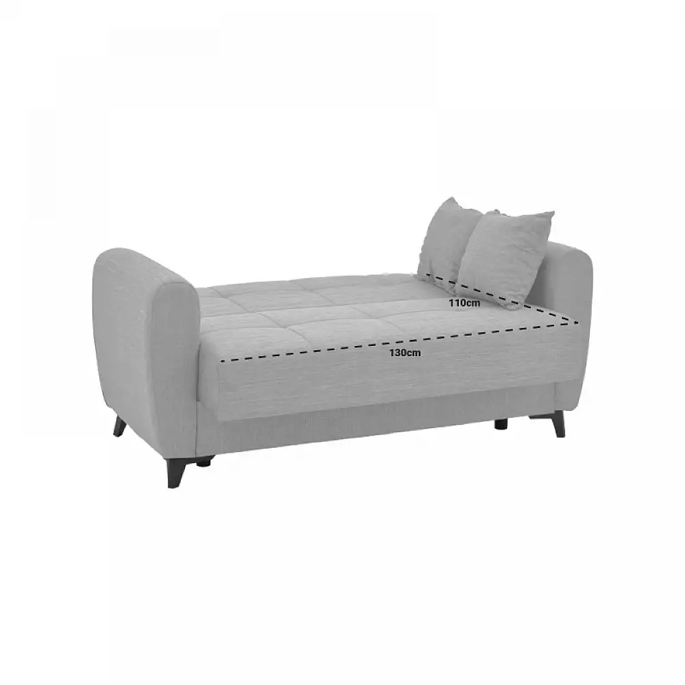 Καναπές-κρεβάτι με αποθηκευτικό χώρο διθέσιος Lincoln pakoworld μπεζ ύφασμα 165x75x85εκ