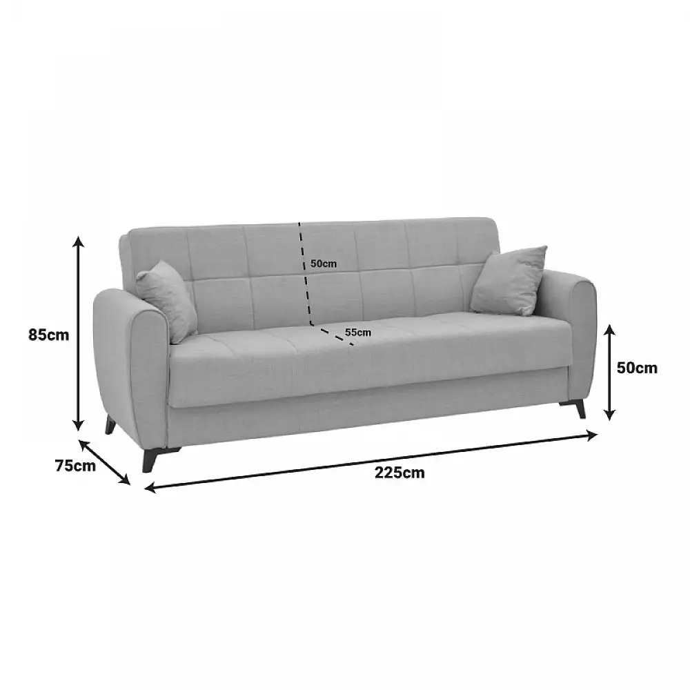 Σετ σαλονιού 2τεμ Lincoln pakoworld ύφασμα σε μπεζ απόχρωση