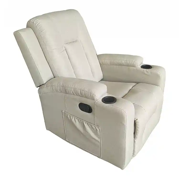 Πολυθρόνα relax με μηχανισμό massage Gessel pakoworld μπεζ ύφασμα 80x90x98εκ