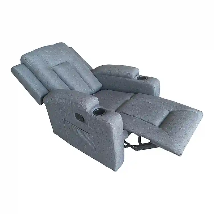 Πολυθρόνα relax με μηχανισμό massage Gessel pakoworld ανθρακί ύφασμα 80x90x98εκ