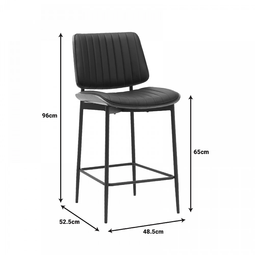 Σκαμπό-μπαρ Kathy pakoworld μαύρο pu-καρυδί μέταλλο 48.5x52.5x96εκ Σκαμπό-μπαρ Kathy pakoworld μαύρο pu-καρυδί μέταλλο 48.5x52.5x96εκ