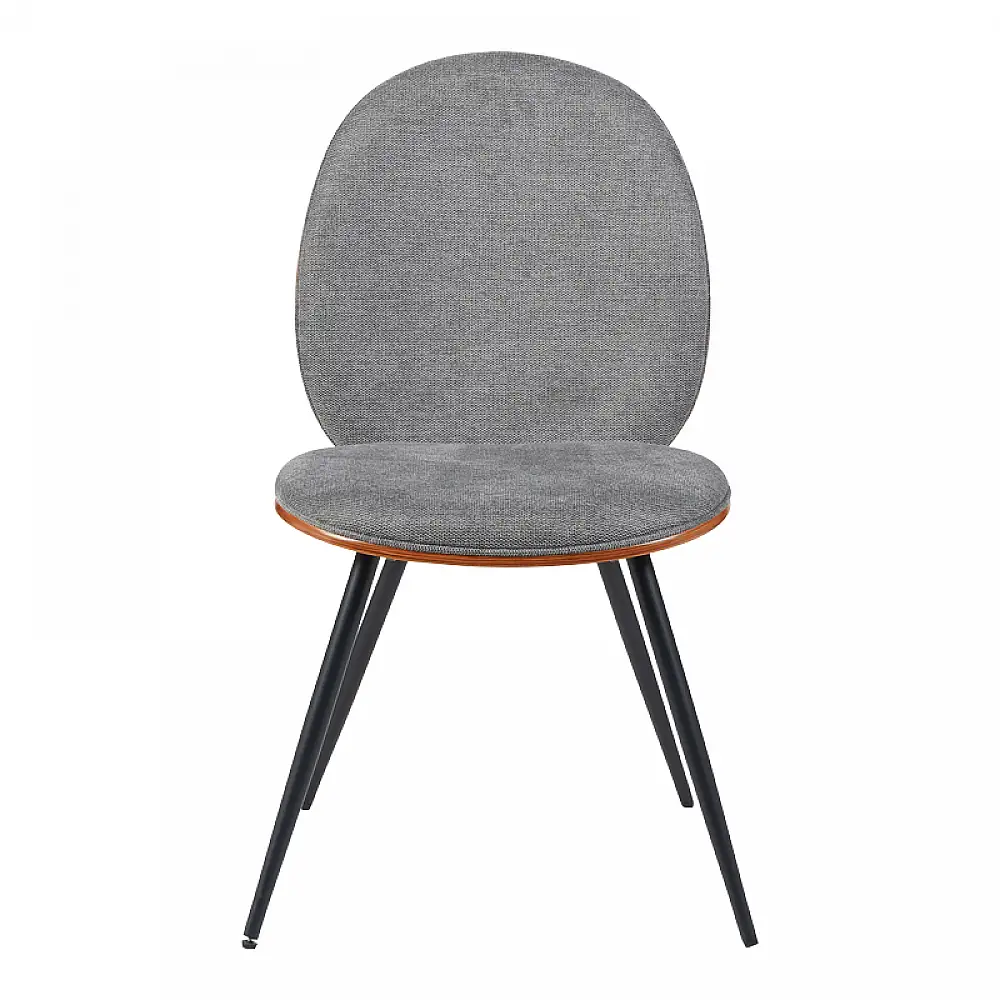 Καρέκλα Nerezy pakoworld ξύλο σε καρυδί με γκρι ύφασμα 57.5x48x88εκ