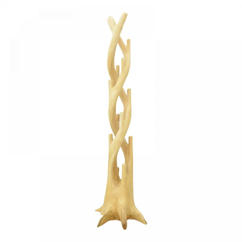 Κρεμάστρα επιδαπέδια Gantou pakoworld suar ξύλο σε φυσική απόχρωση 40x40x200εκ