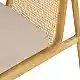 Πολυθρόνα Jenta pakoworld teak ξύλο με rattan σε φυσική απόχρωση και μπεζ μαξιλάρι 72x67x92εκ