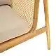 Καναπές τριθέσιος Jenta pakoworld teak ξύλο με rattan σε φυσική απόχρωση και μπεζ μαξιλάρι 203x67x92εκ