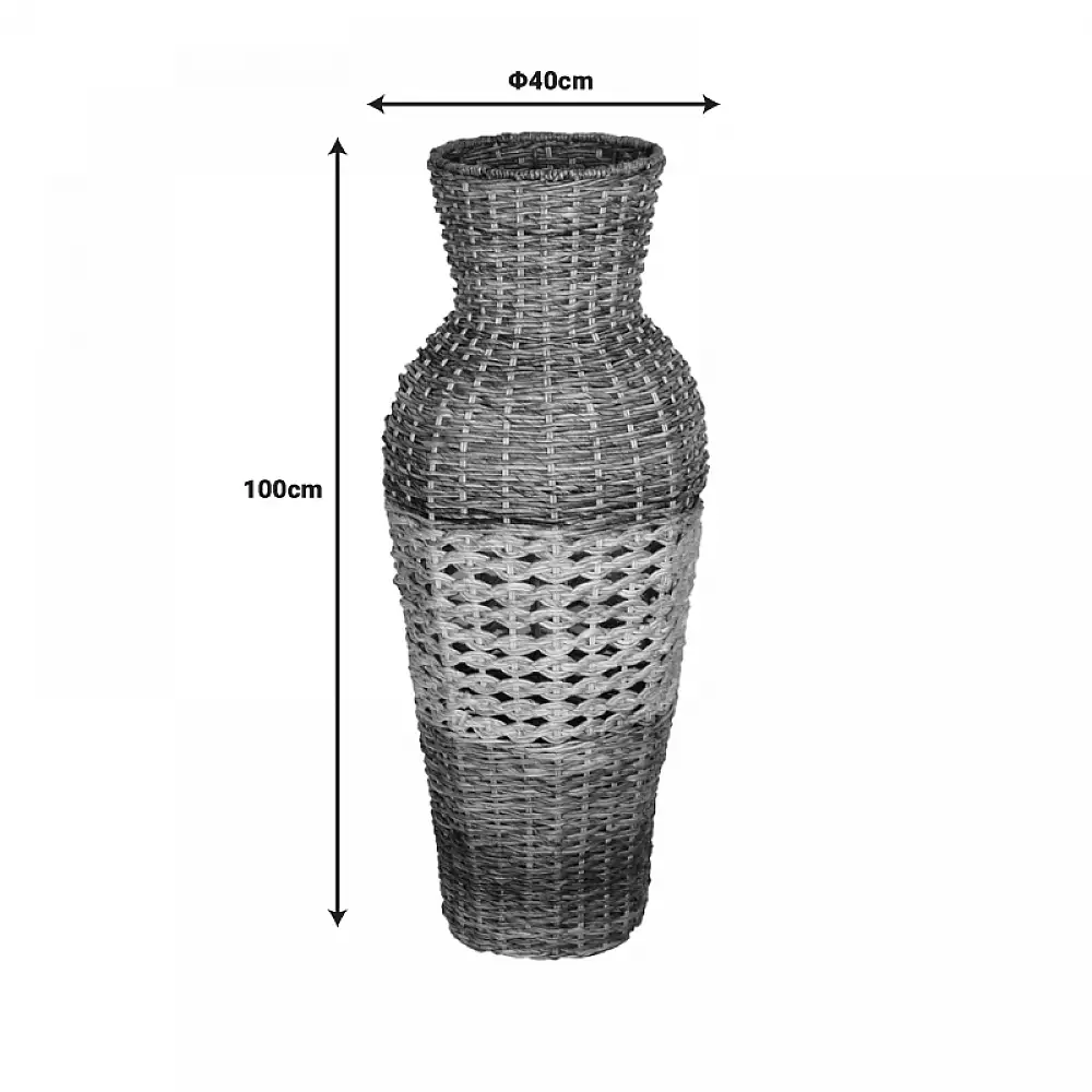 Βάζο Valeni Inart μπανάνα ξύλο σε φυσική απόχρωση 40x40x100εκ